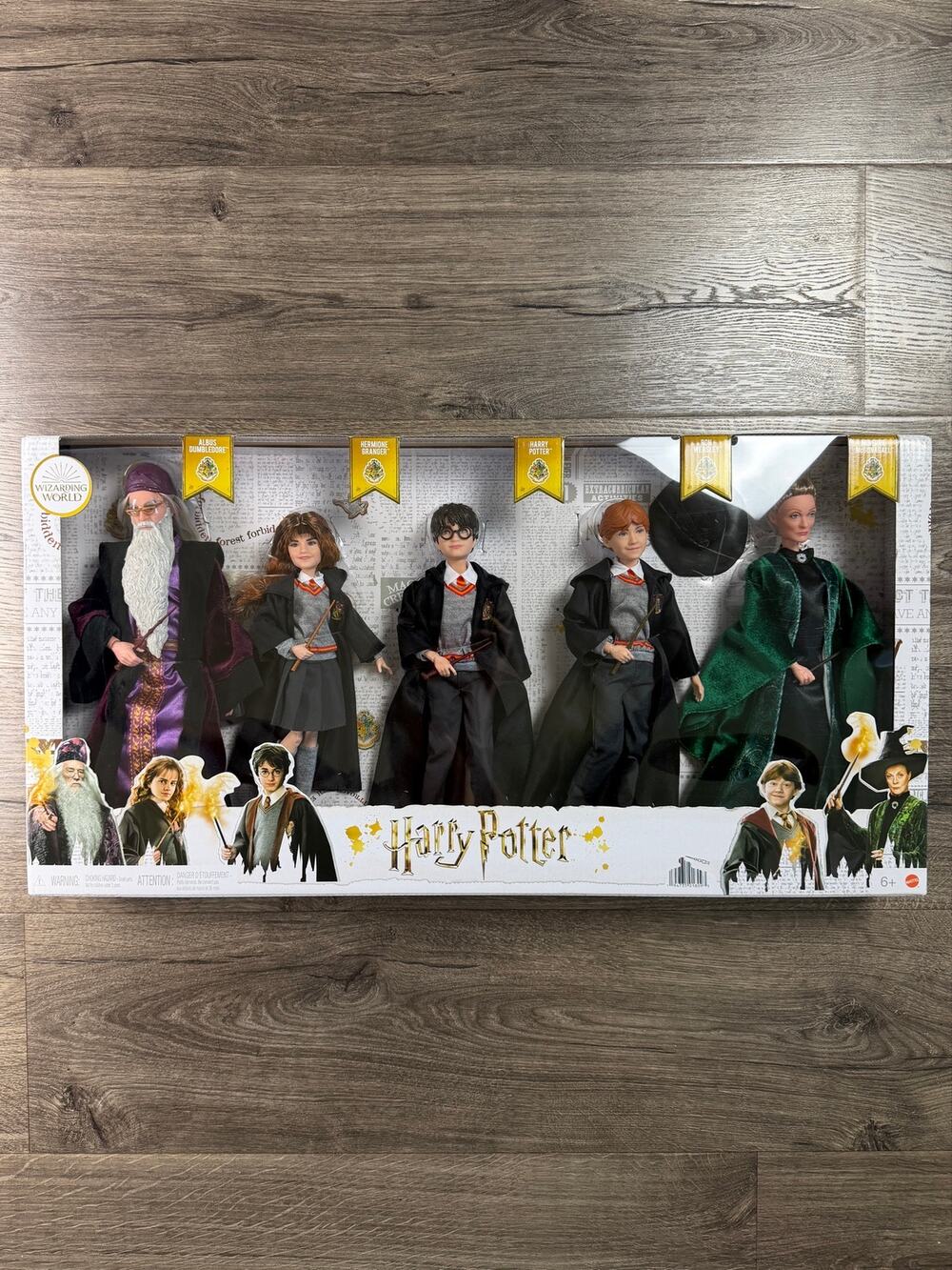 Mattel Harry Potter Collector Set Dumbledore McGonagall Harry Ron Hermione NIB